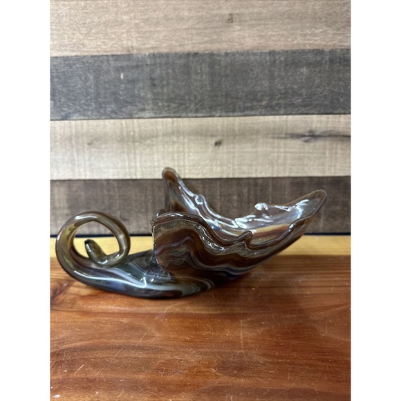 Multicolored Art Glass Triangular Bowl 13” - Picture 1 of 7